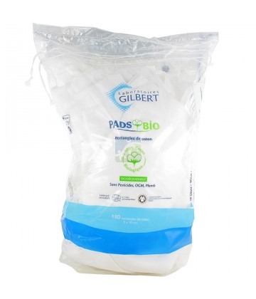 Gilbert Rectangles de Coton Pads Bio 8 x 10 cm x 180