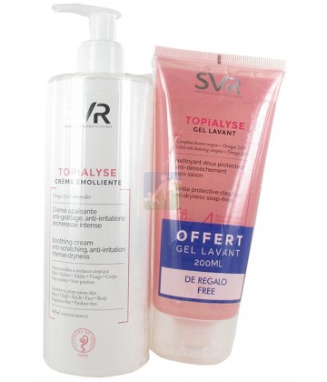 SVR Topialyse Crème Emolliente 400 ml +Gel Lavant 200 ml OFFERT
