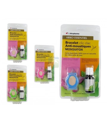 Arkopharma Bracelet Anti-Moustiques Mosquitox ROSE + Flacon 10 ml