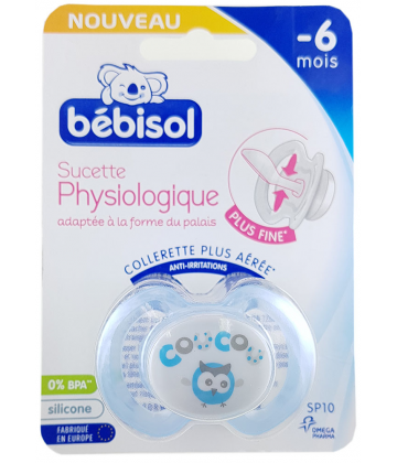Bébisol Sucette SP10 Physiologique Silicone -6 mois