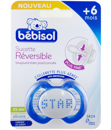 Bébisol Sucette SR24 Réversible Silicone +6 mois