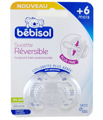 Bébisol Sucette SR22 Réversible Silicone +6 mois