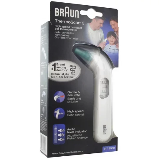 Braun Thermomètre Auriculaire ThermoScan3 IRT3030