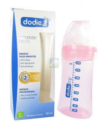 Dodie Initiation+ Biberon Débit 2 Rose 240 ml