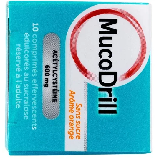 Mucodrill 600 mg Sans Sucre Comprimés x 10 - image 2