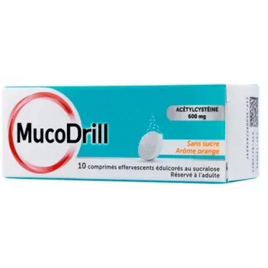 Mucodrill 600 mg Sans Sucre Comprimés x 10