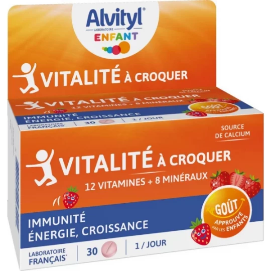 Alvityl Vitalité Parfum Fraise Comprimés à Croquer x 30