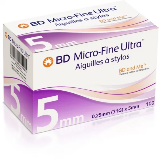 BD Micro-Fine Ultra Aiguilles à Stylo Stériles 5 mm x 100