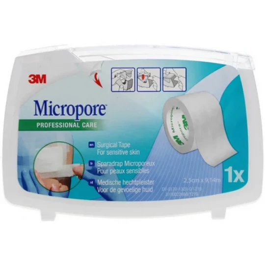 3M Micropore Sparadrap Microporeux Géant 25 mm x 9,14 m