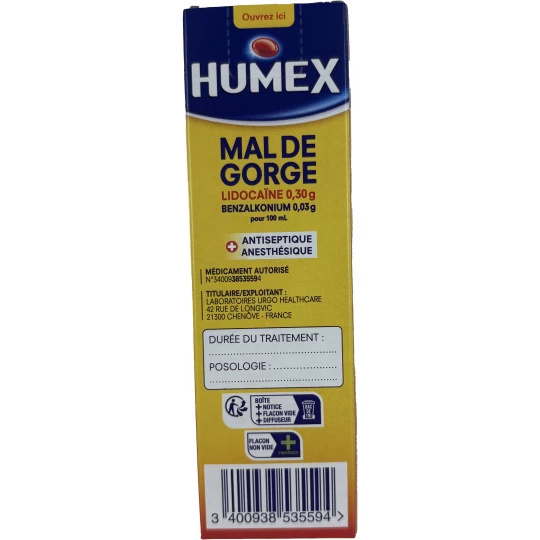 Humex Mal de Gorge Collutoire 35 ml