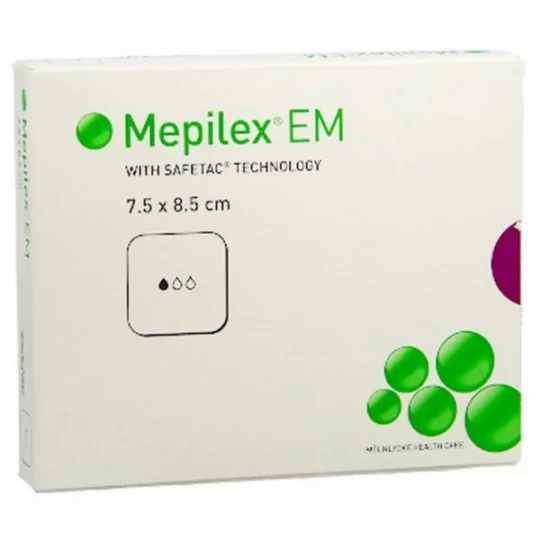 Mepilex EM Pansement Hydrocellulaire 7,5 cm x 8,5 cm