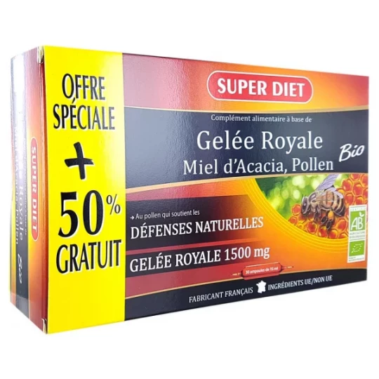 Superdiet Gelée Royale Miel d'Acacia x 20 + 10 offertes