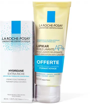 La Roche-Posay Hydreane Extra Riche 40 ml + Gel Lavant 100 ml Offert
