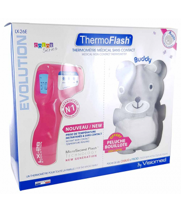 ThermoFlash LX26E Thermomètre Sans Contact Vinyl + Peluche Bouillote