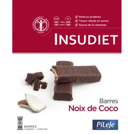PiLeJe Insudiet Barres Noix de Coco x 12
