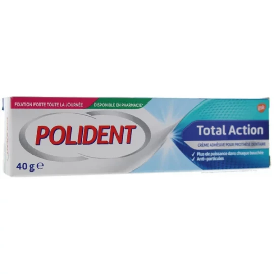 Polident Total Action Crème Fixative pour Appareils Dentaires 40 g
