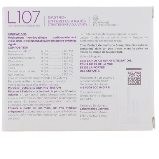 Lehning n°107 Comprimés x 40 - image 2
