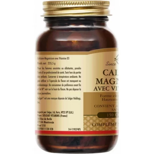 Solgar Calcium Magnésium Vitamine D Comprimés x 150 - image 4