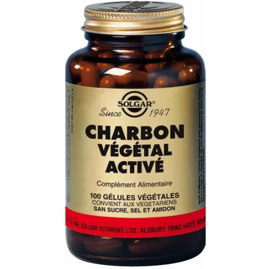 Solgar Charbon Végétal Activé Gélules x 100