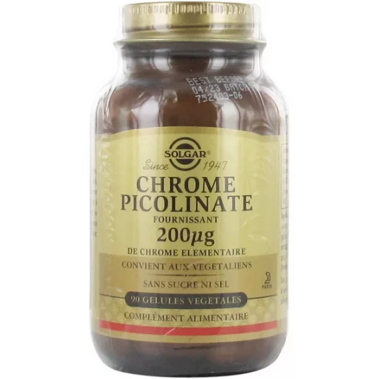 Solgar Chrome Picolinate 200 µg Gélules Végétales x 90