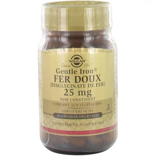 Solgar Gentle Iron Fer DouGélules Végétales x 90