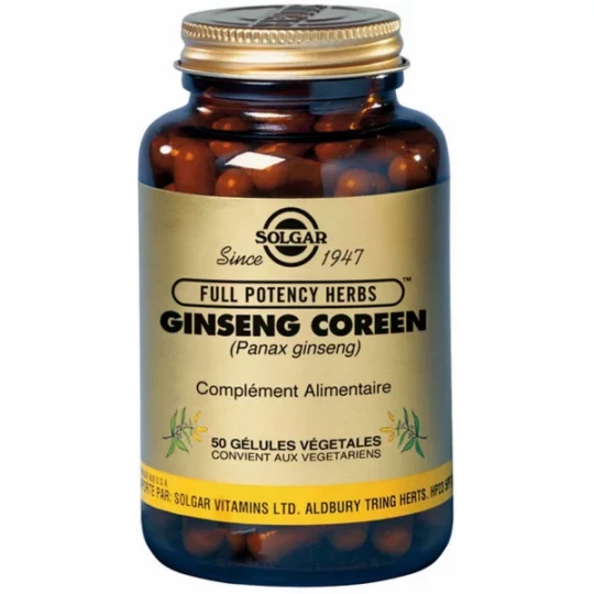 Solgar Ginseng Coréen Gélules Végétales x 50