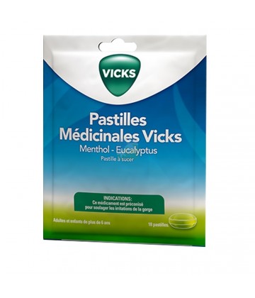 Vicks Pastilles Médicinales Menthol Eucalyptus x 18
