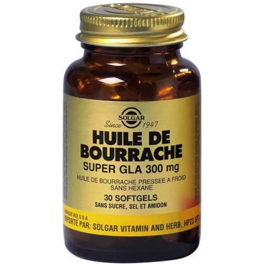 Solgar Huile de Bourrache Super GLA 300 mg Softgels x 30