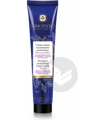 Sanoflore Crème Mains Nourrissante Aromatique Se Concentrer 30 ml