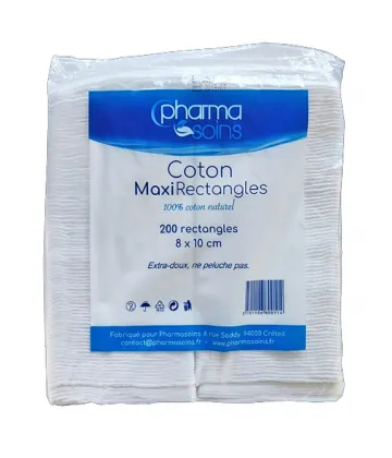 PharmaSoins Coton Maxi-Pad 8 x 10 cm x 200