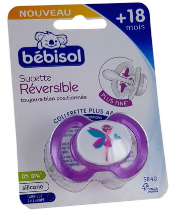 Bébisol Sucette SR40 Réversible Silicone +18 mois