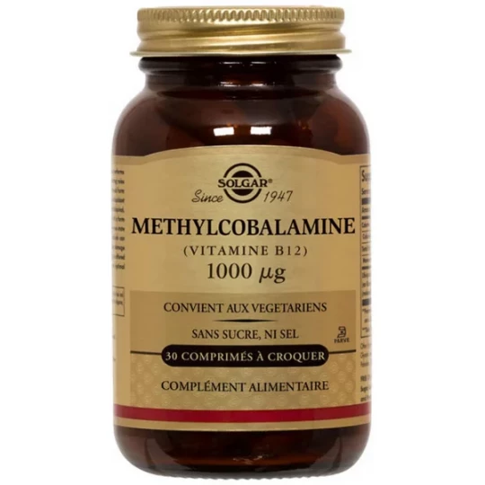 Solgar Méthylcobalamine Vitamine B12 1000 mcg Comprimés à Croquer x 30