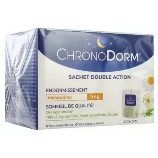 Chronodorm Mélatonine 1 mg Sachets à Infuser x 20
