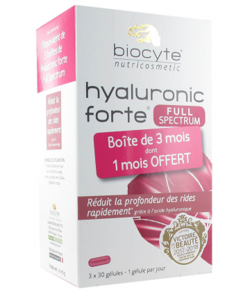 Biocyte Hyaluronic Forte Full Spectrum - Boite de 3 mois dont 1 mois OFFERT