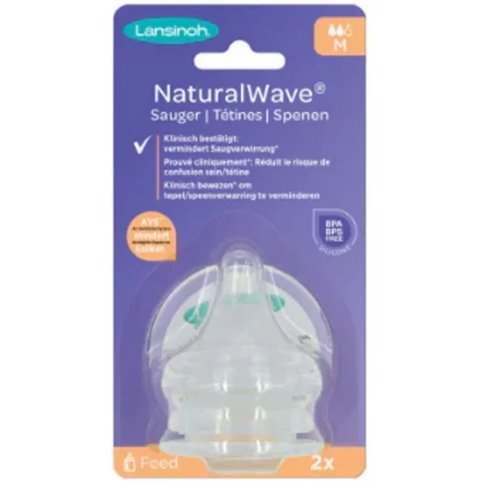 Lansinoh Tétines NaturalWave Débit Moyen x 2