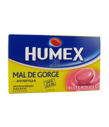 Humex Gorge Pastilles Fruits Rouges Sans Sucre x 24