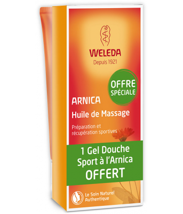 Weleda Huile de Massage à l'Arnica 200 ml + Gel Douche 200 ml Offert