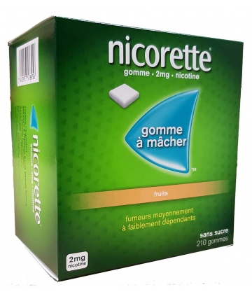 Nicorette 2 mg Fruits Sans Sucre x 210