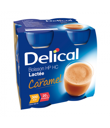 Delical Boisson HP/HC Lactée Saveur Caramel 4 x 200 ml