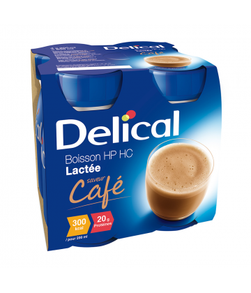 Delical Boisson HP/HC Lactée Saveur Café 4 x 200 ml