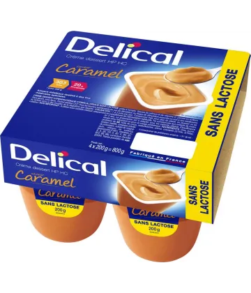 Delical Crème Dessert HP/HC Sans Lactose Caramel 4 x 200 g