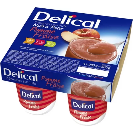 Delical Nutra'Pote Pomme Fraise 4 x 200 g