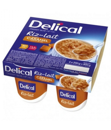 Delical Riz au Lait HP HC Saveur Caramel Pointe de Sel 4 x 200 g
