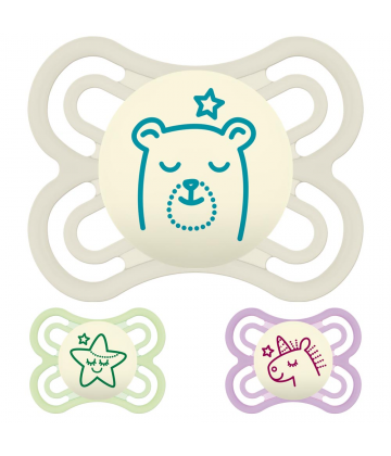 MAM Sucette Perfect Nuit 0-6 mois Silicone n°12 - x 2