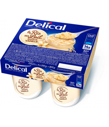 Delical Riz au Lait HP HC Saveur Vanille 4 x 200 g