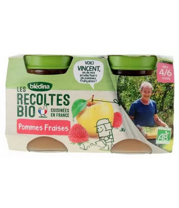 Blédina Les Récoltes Bio Petits Pots aux Fruits 130 g x 2