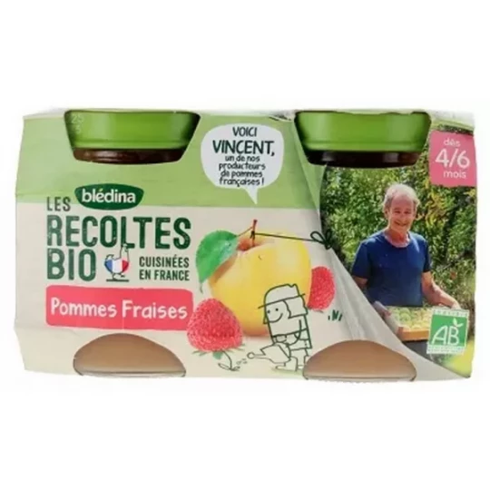 Blédina Les Récoltes Bio Petits Pots aux Fruits 130 g x 2