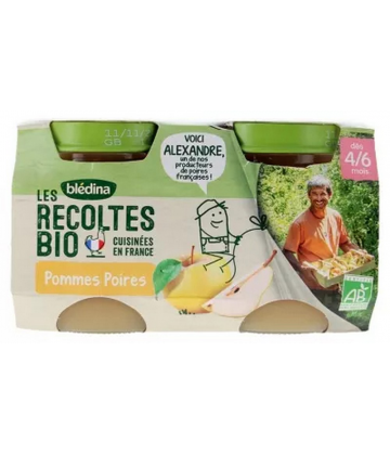 Blédina Les Récoltes Bio Petits Pots aux Fruits 130 g x 2