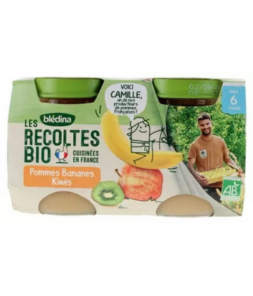 Blédina Les Récoltes Bio Petits Pots aux Fruits 130 g x 2