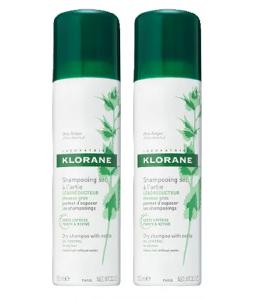 Klorane Shampooing Sec à l'Ortie Spray 2 x 150 ml